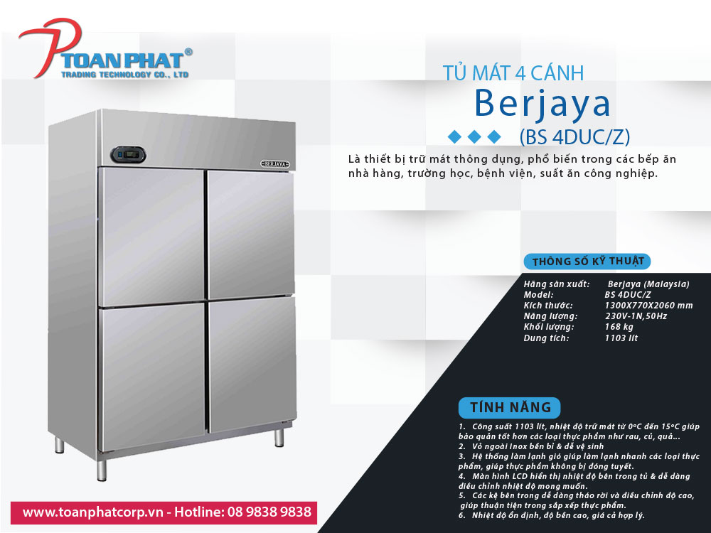 4-wing Refrigerator BERJAYA Toàn Phát Corp