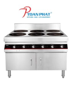 BẾP ĐIỆN TỪ CÔNG NGHIỆP 6 HỌNG HỘC TỦ LESTOV LT-B300IV-B135