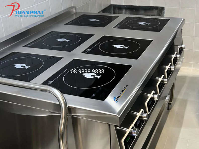 Bếp âu điện từ 6 họng có giá dưới OKINAGA sử dụng trong nhà hàng Âu