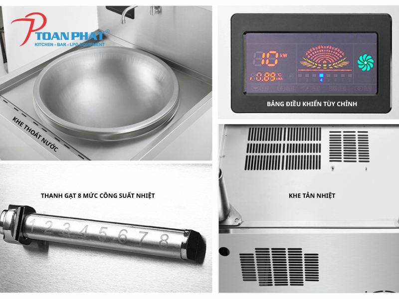 Cấu tạo Bếp á điện từ đôi liền chảo Okinaga