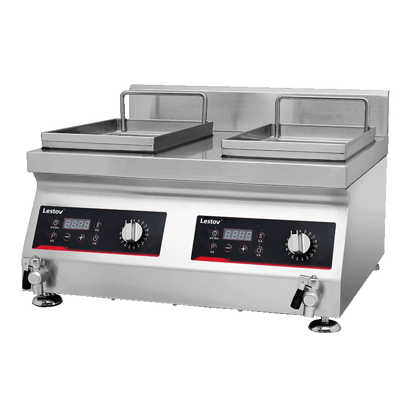 Double cylinder Commercial Induction Fryer1