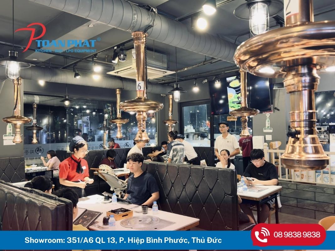 HỆ THỐNG HÚT KHÓI TẠI BÀN 2 Hệ thống hút khói tại bàn trong các quán nướng Hàn Quốc