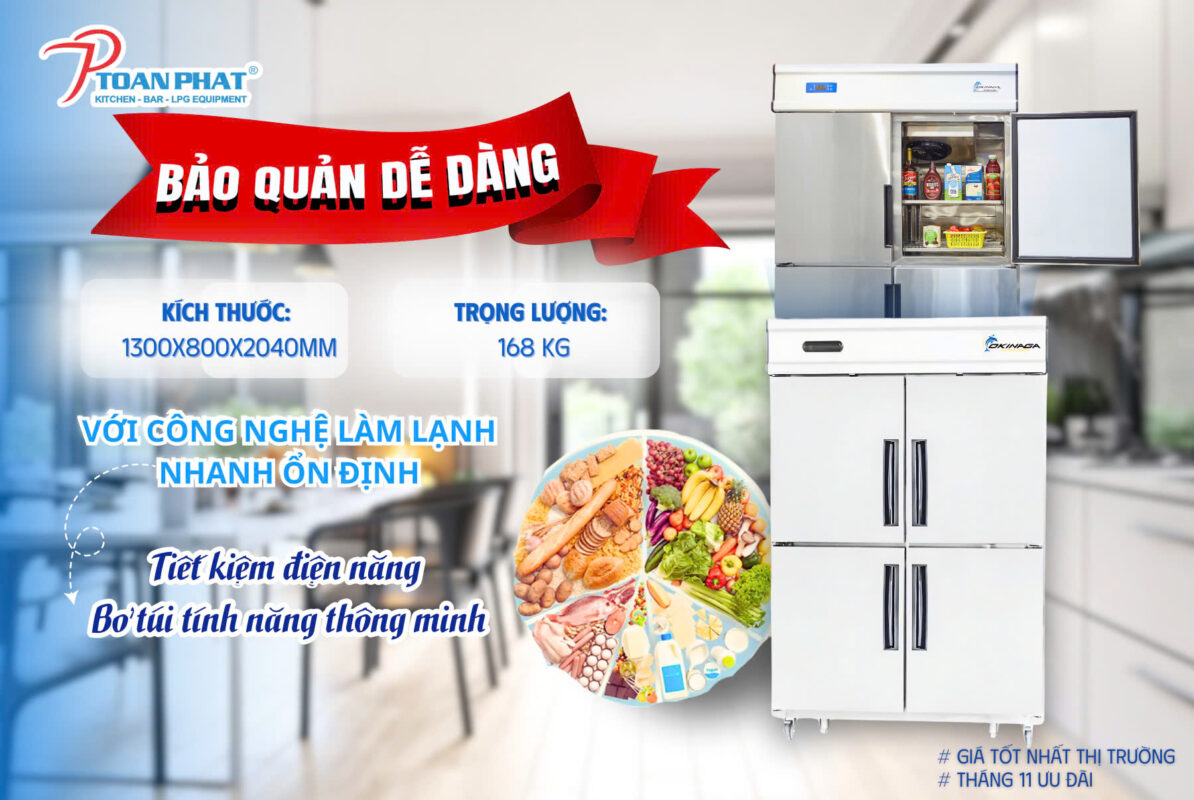 Tủ đông 4 cánh Okinaga - Giải pháp bảo quản thực phẩm tối ưu cho các nhà hàng 2 Tủ đông 4 cánh Okinaga