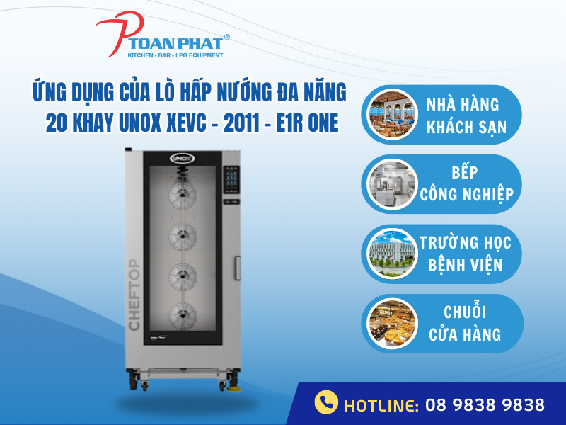 LÒ HẤP NƯỚNG ĐA NĂNG 20 KHAY UNOX XEVC-2011-E1R ONE 3 Đặc điểm của lò hấp nướng đa năng 20 khay UNOX XEVC-2011- E1R ONE