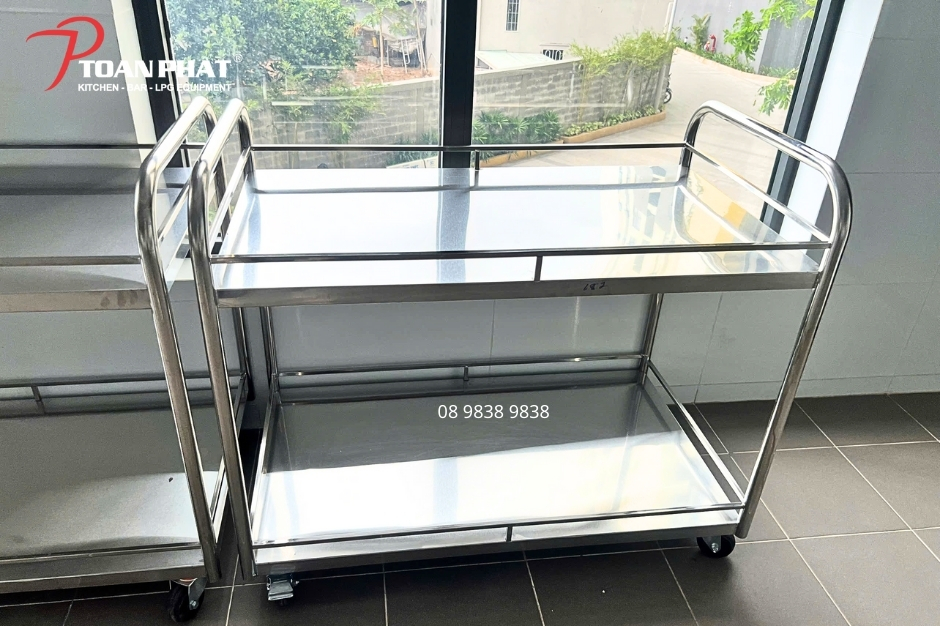 Xe đẩy inox được thiết kế - gia công - kiểm tra kỹ thuật trực tiếp tại xưởng