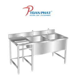 CHẬU RỬA ĐÔI CÓ LỖ XẢ RÁC