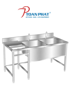 CHẬU RỬA ĐÔI CÓ LỖ XẢ RÁC