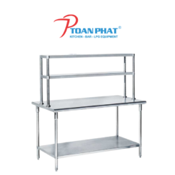 BÀN INOX CÓ KỆ TRÊN