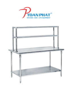 BÀN INOX CÓ KỆ TRÊN