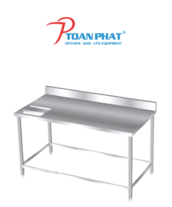 BÀN INOX CÓ LỖ XẢ RÁC