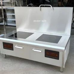 Bếp Á điện từ công nghiệp đôi mặt phẳng 8KW OKINAGA