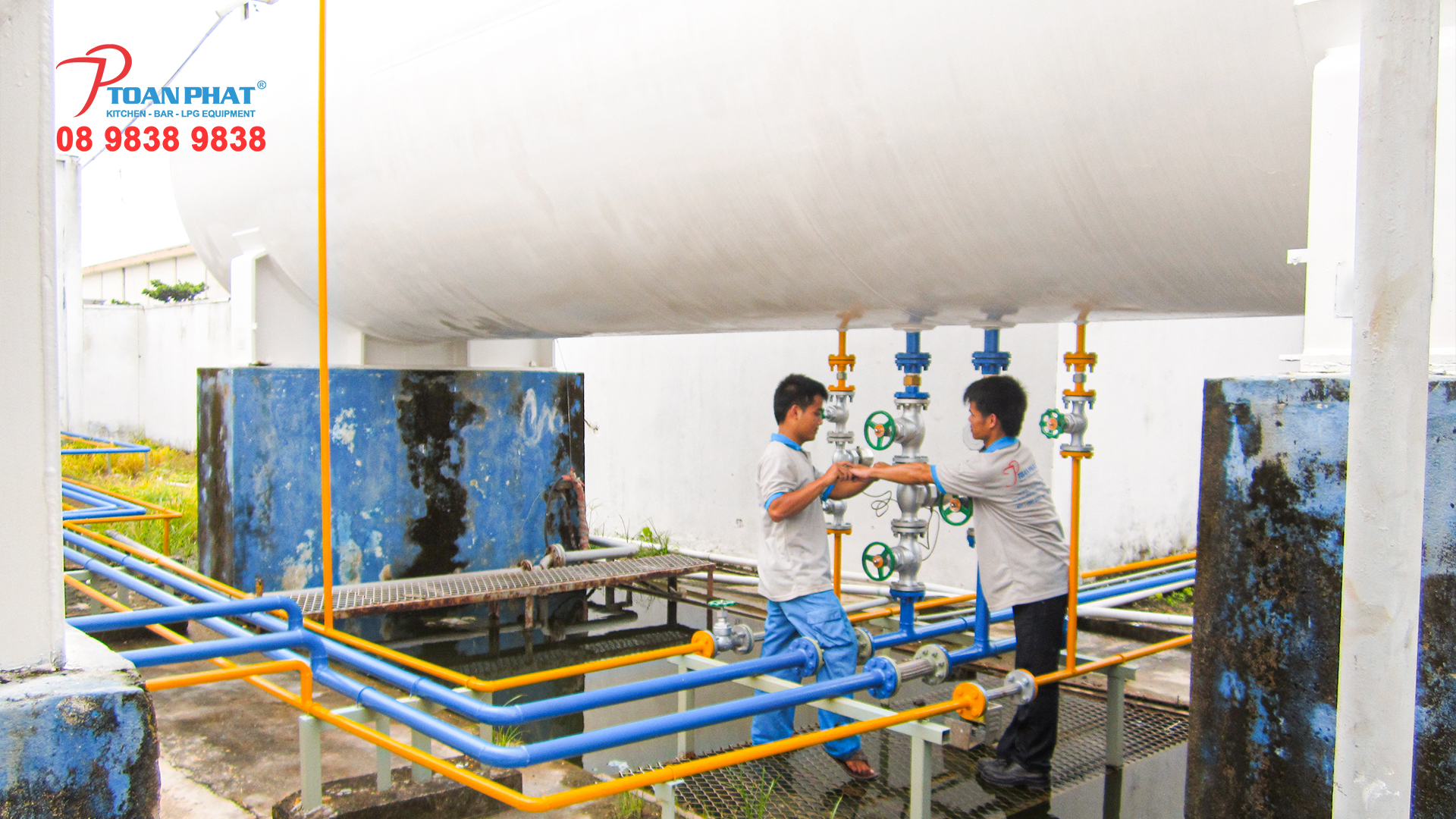 BỒN GAS CÔNG NGHIỆP 5 Quy trình lắp đặt bồn gas công nghiệp tại Toàn Phát