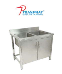 BỒN RỬA CHÉN 2 NGĂN CÓ CỬA MỞ