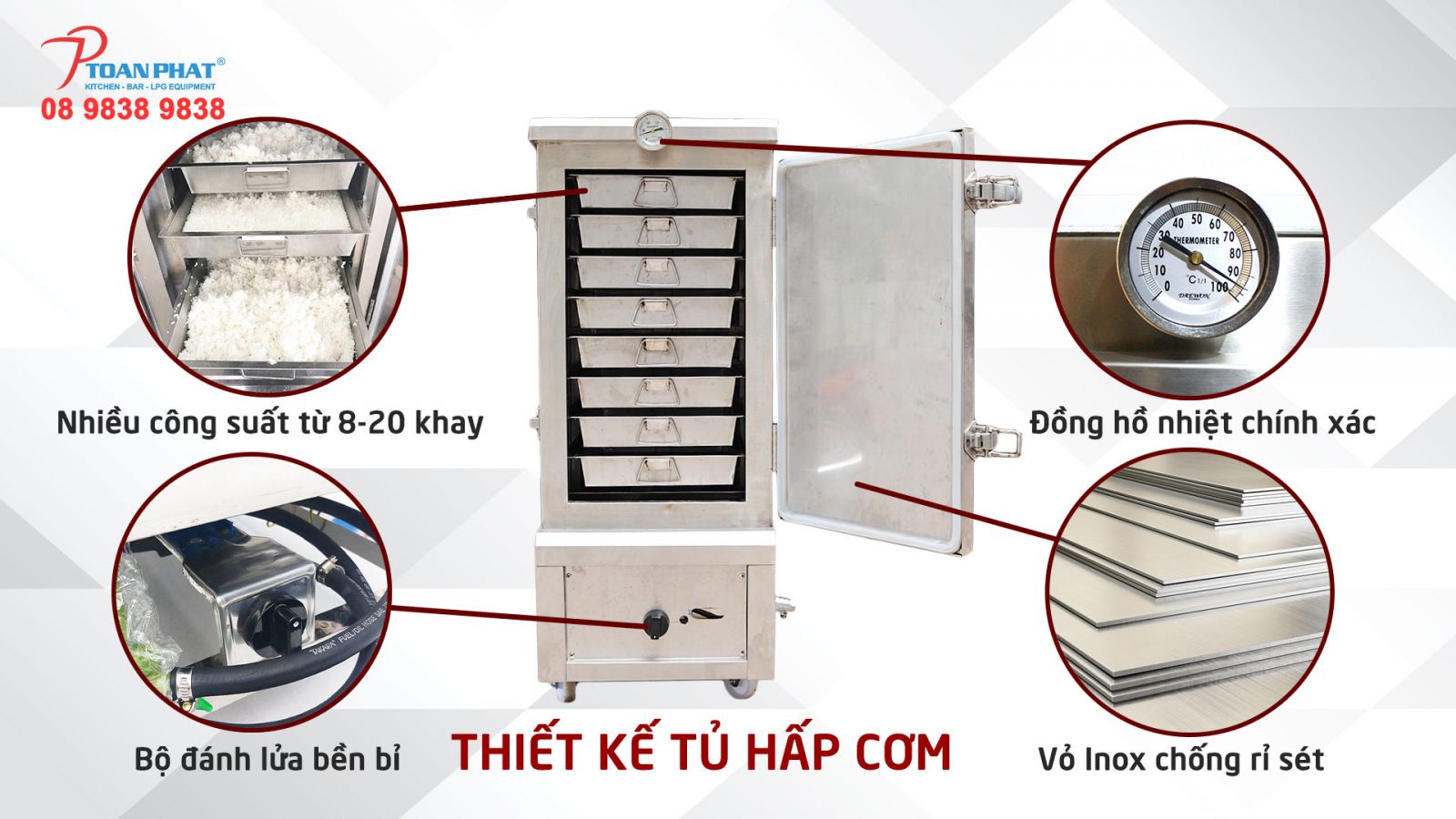 Tủ hấp cơm công nghiệp