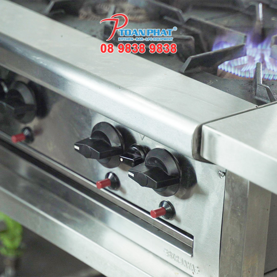 Bếp Âu 6 họng giá tốt 4 Nút vặn điều khiển bếp Âu công nghiệp