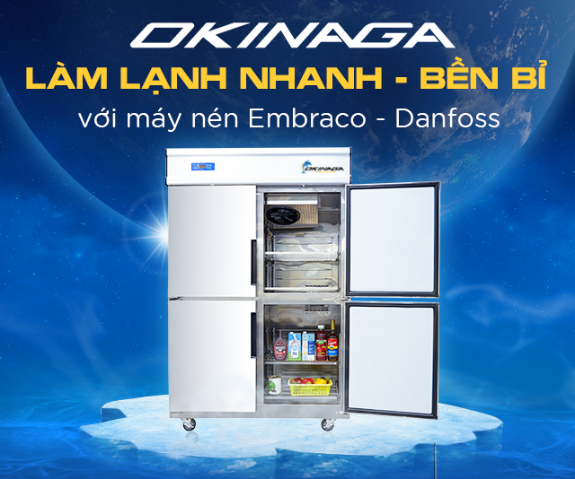 Tủ đông cánh Inox Okinaga Tủ đông cánh Inox Okinaga