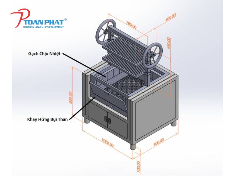 Lò nướng than inox 304 cao cấp - Nhận thiết kế theo yêu cầu 2 Lò nướng than