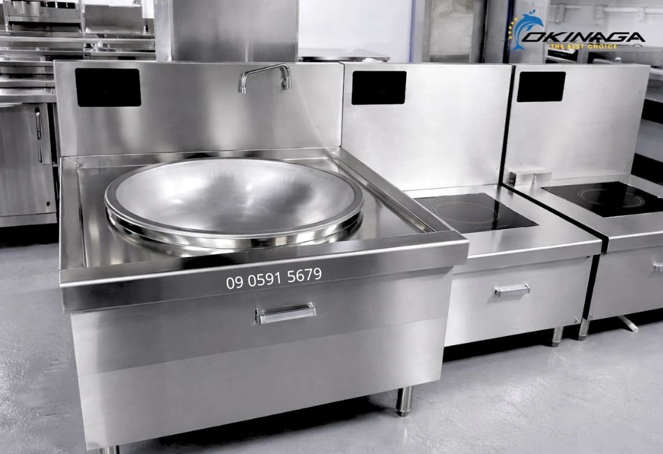 Ứng dụng bếp á từ đơn liền chảo OKINAGA