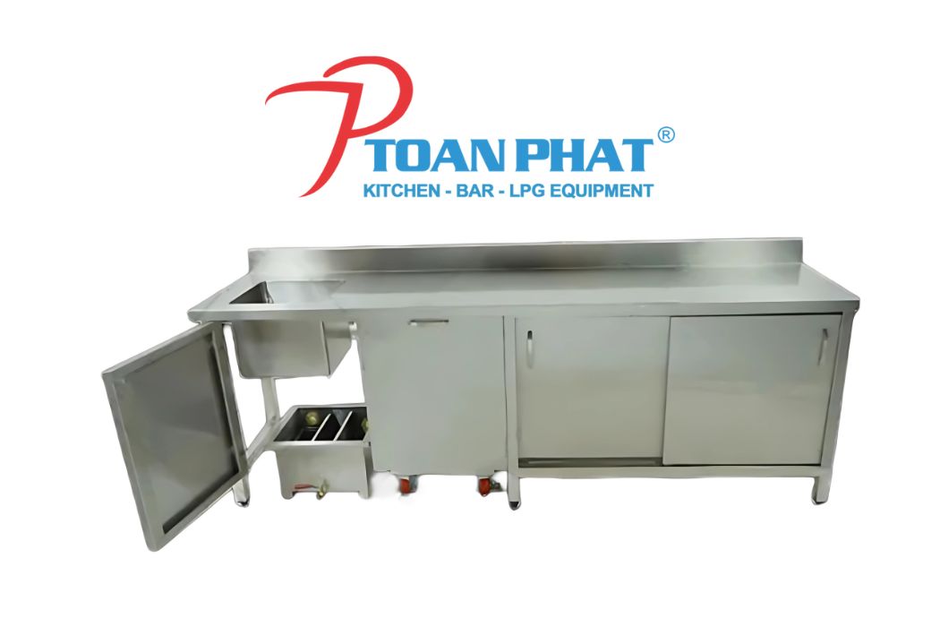 BỒN RỬA CHÉN INOX 1 NGĂN CÓ TỦ 2 BỒN RỬA CHÉN INOX 1 NGĂN CÓ TỦ