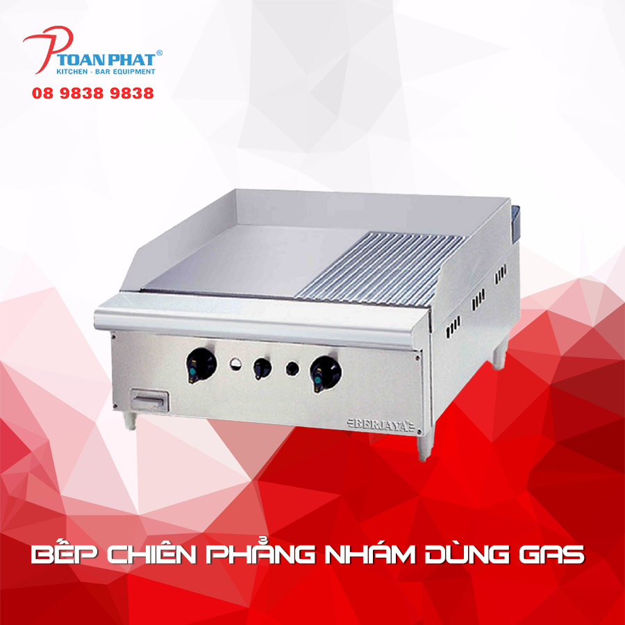 thiet20bi205-3 bếp chiên phẳng nhám dùng gas berjaya