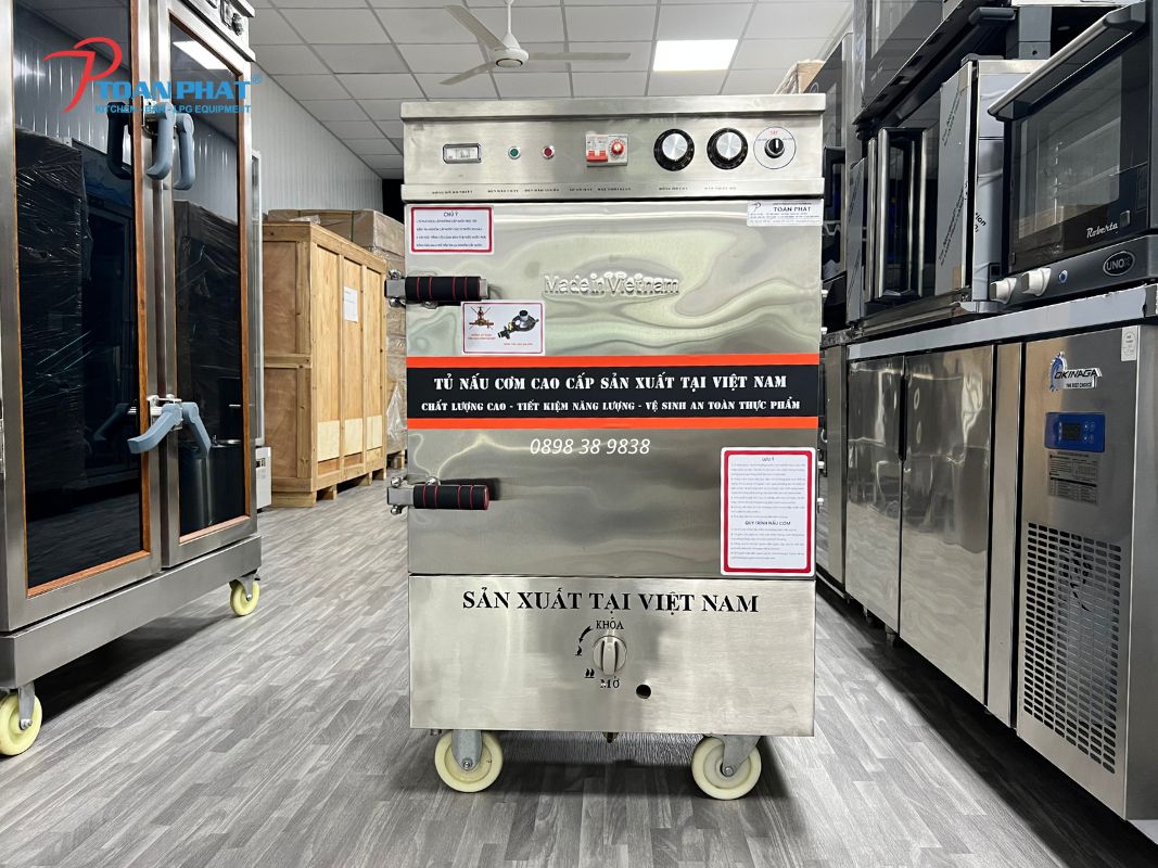 TỦ HẤP CƠM CÔNG NGHIỆP 80 KG 3 Tủ hấp cơm công nghiệp tại Toàn Phát với thiết kế thông minh, tối ưu hiệu suất hoạt động