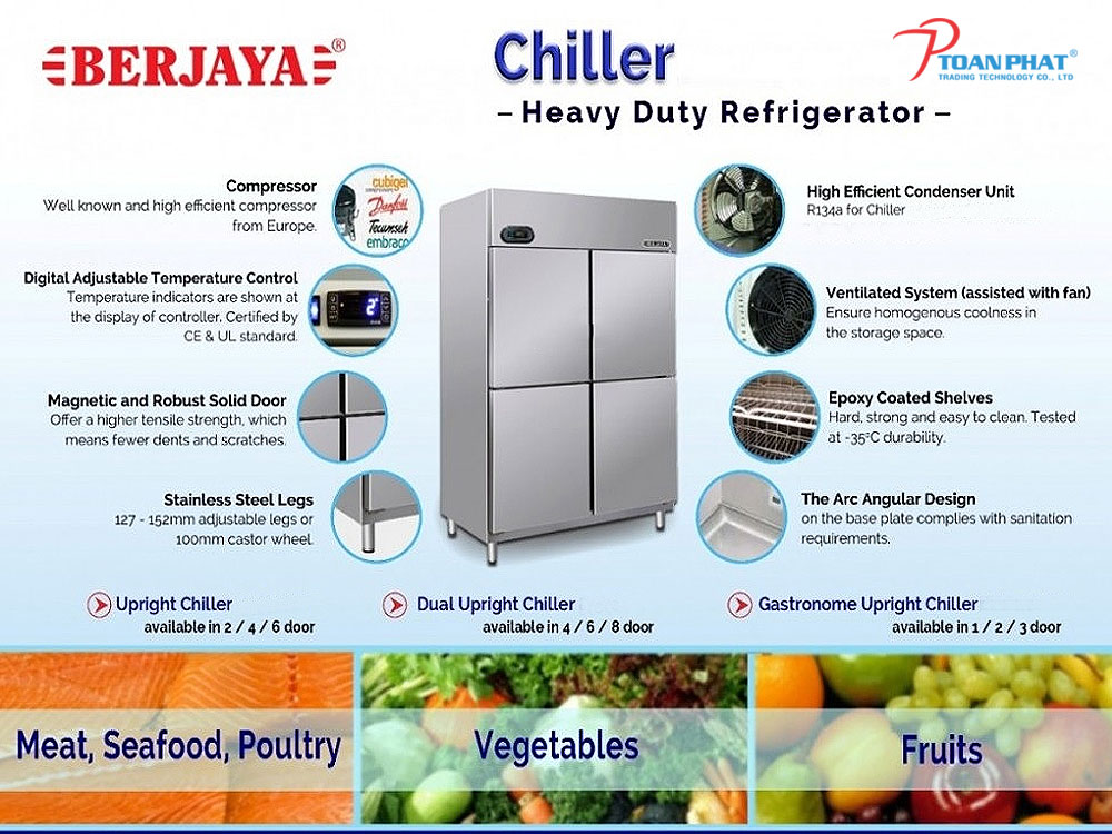 TỦ MÁT 4 CÁNH BERJAYA BS 4DUC/Z 3 Ưu điểm tủ mát 4 cánh đứng Berjaya