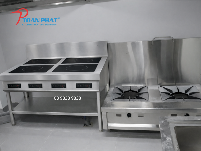 Bếp điện từ 4 họng Okinaga không khói lửa, thân thiện môi trường bếp