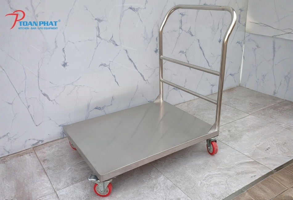  Xe đẩy hành lý inox 304 cao cấp, chống gỉ sét, bền bỉ, sáng bóng và dễ vệ sinh