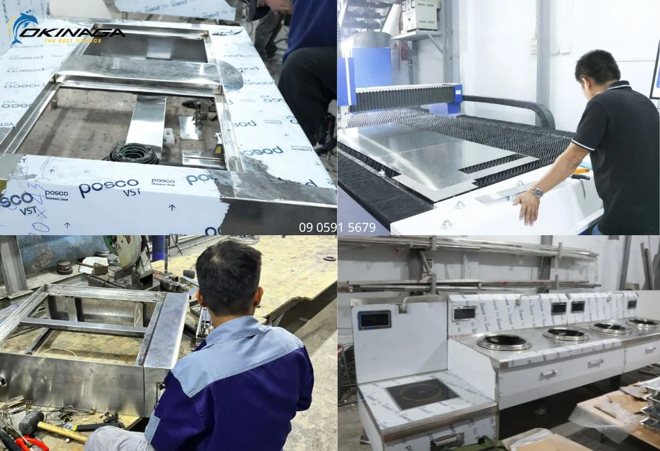 Hình ảnh sản xuất bếp từ đơn liền chảo OKINAGA