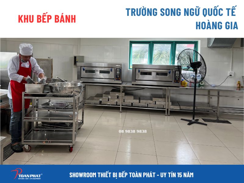 Dự án tiêu biểu: Toàn Phát thi công bếp căn tin trường học song ngữ Quốc tế Hoàng Gia Royal School 4 Lò nướng bánh công nghiệp tại Royal School