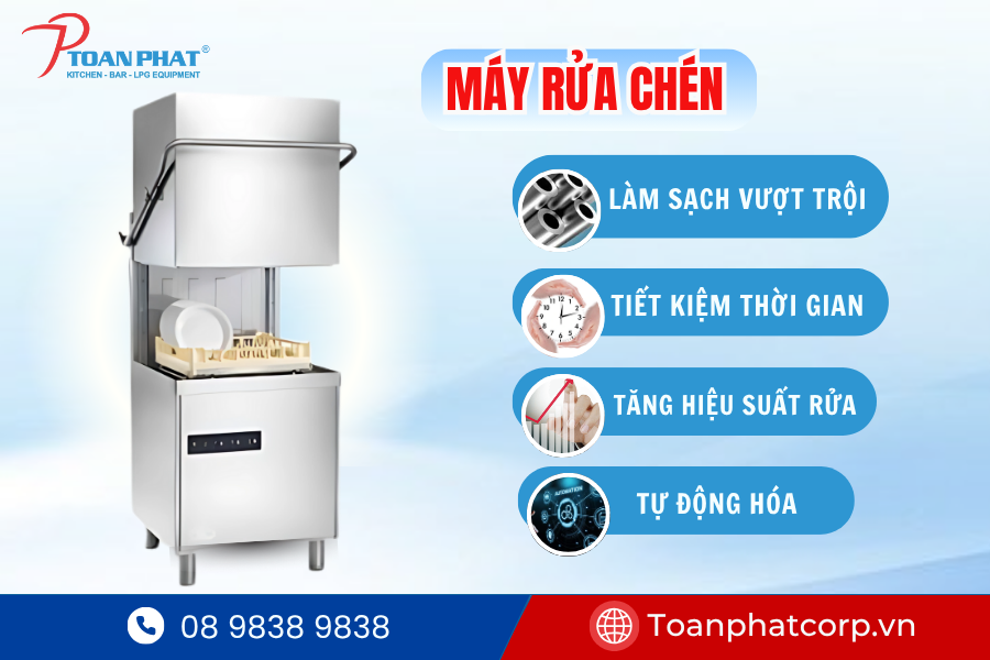 THIẾT KẾ, THI CÔNG DỰ ÁN BẾP CÔNG NGHIỆP CHO NHÀ HÀNG BASTA HIRO 8 Máy rửa chén do Toàn Phát cung cấp và lắp đặt