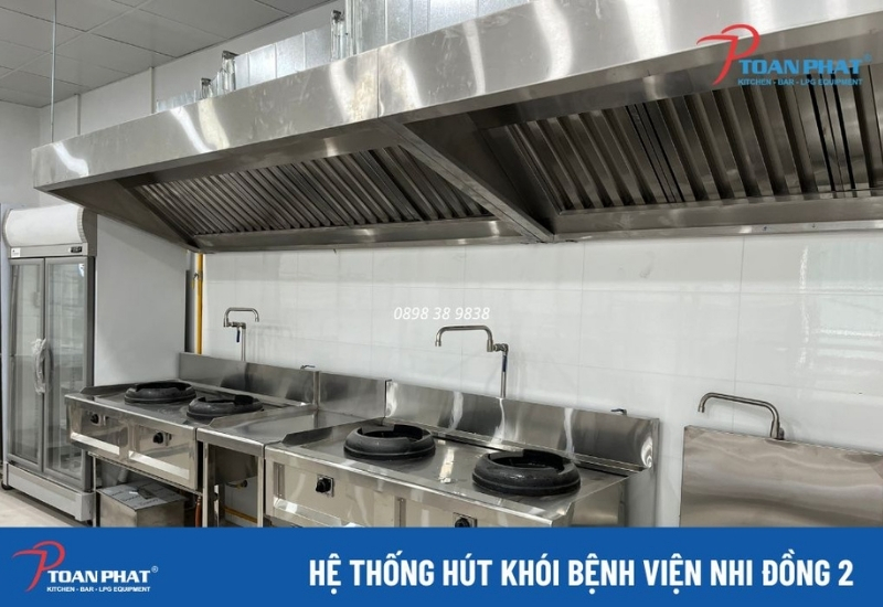 TOÀN PHÁT - THI CÔNG HỆ THỐNG HÚT KHÓI BẾP CÔNG NGHIỆP 5 Hệ thống hút khói bệnh viện Nhi Đồng 2
