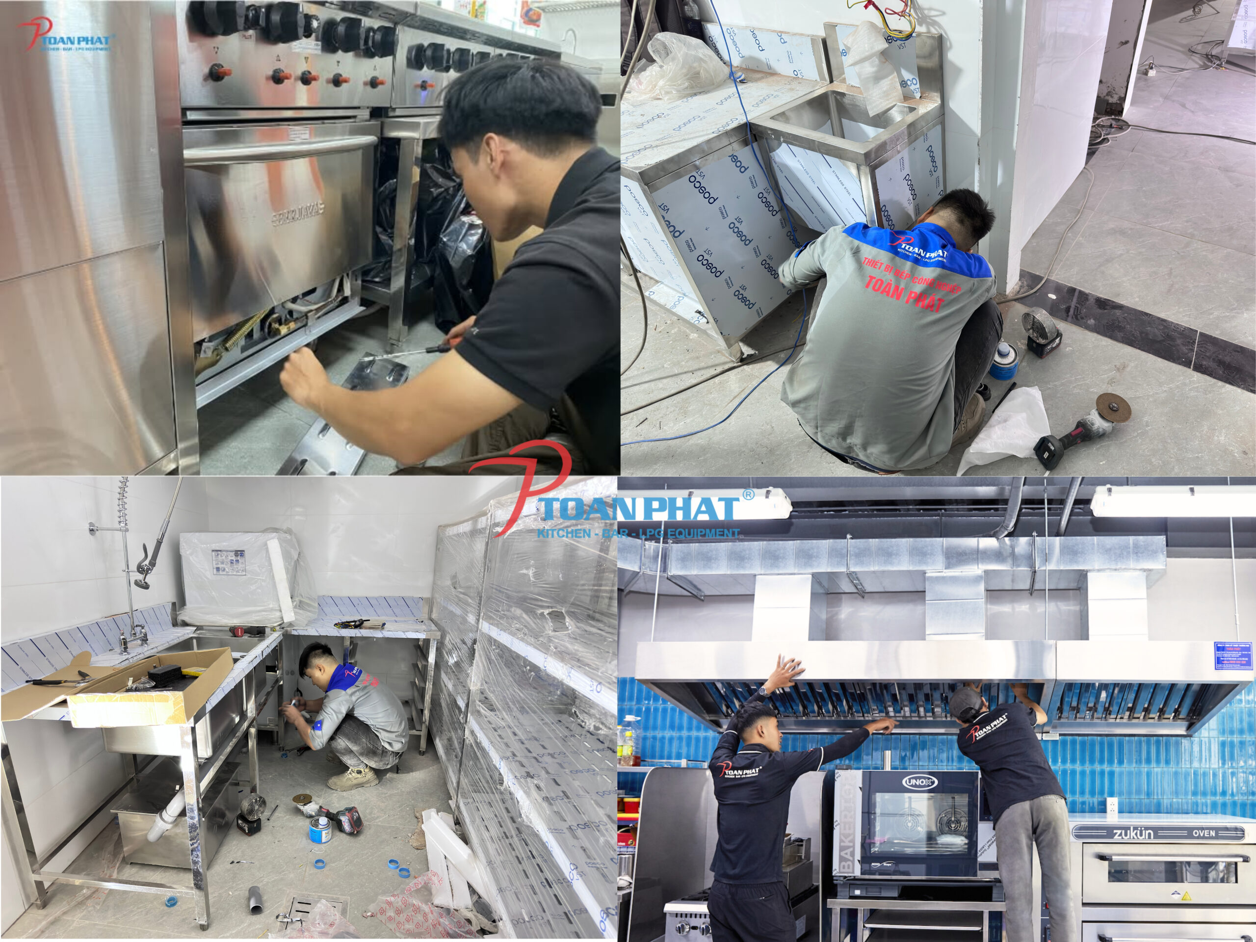 Lắp đặt thiết bị tại khu bếp 