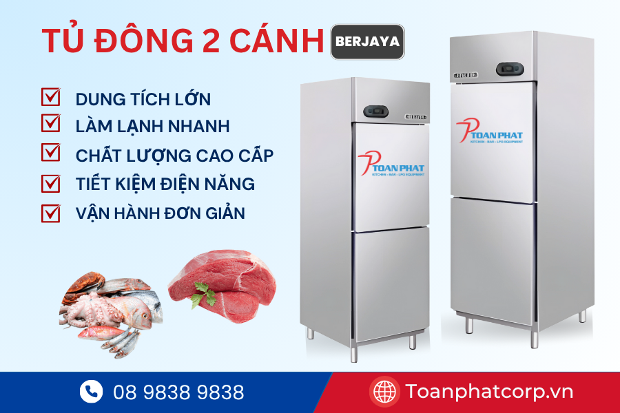 Dự án bếp công nghiệp nhà hàng La Haye Kitchen & Bar tại BLOQ Square Quận 2 4 Tủ đông 2 cánh Berjaya do Toàn Phát lắp đặt