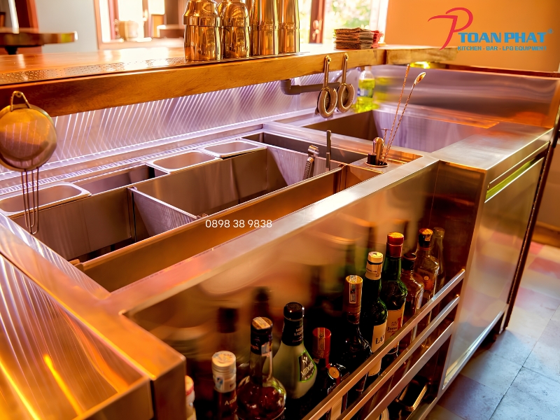 Quầy bar inox 304 cao cấp do Toàn Phát sản xuất trực tiếp tại xưởng