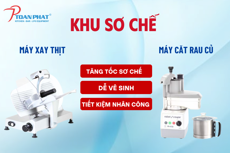 Dự án hệ thống bếp nhà hàng Chicken in Town 3 Khu sơ chế bếp nhà hàng