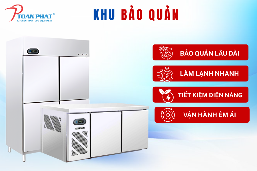 Dự án hệ thống bếp nhà hàng Chicken in Town 5 Khu bảo quản bếp nhà hàng do Toàn Phát thi công