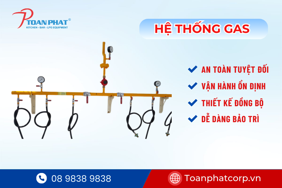 Dự án bếp công nghiệp nhà hàng Ramen Tomidaya | Toàn Phát thi công 8 Lắp đặt van gas và ống dẫn đạt chuẩn an toàn cho nhà hàng Ramen Tomidaya