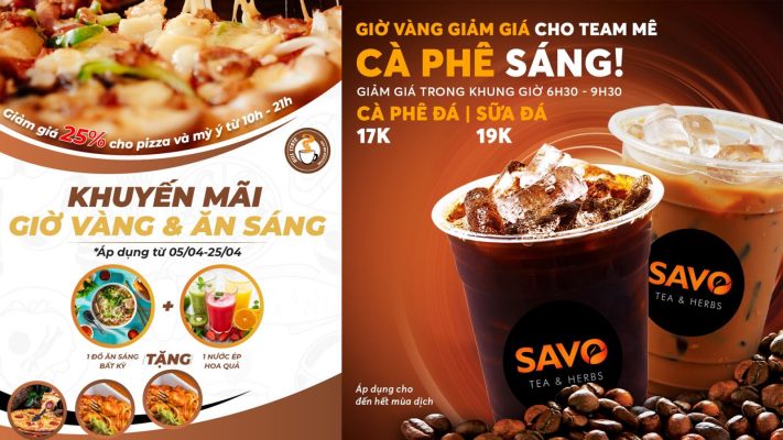 Top chiến lược Marketing cho mô hình nhà hàng và quán cafe Take Away 6 ưu đãi theo khung giờ
