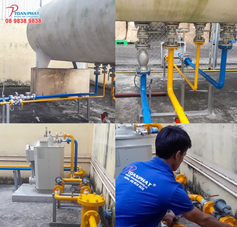 NHÀ MÁY BÁNH KẸO TẬP ĐOÀN RICHY - TOÀN PHÁT THI CÔNG HỆ THỐNG BỒN GAS 1 Hệ thống bồn gas và cấp gas trung tâm cho nhà máy Richy do Toàn Phát thi công