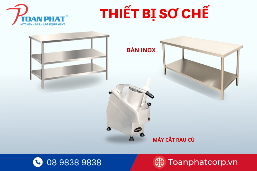 Thiết bị sơ chế inox trong dự án bếp Ramen Tomidaya