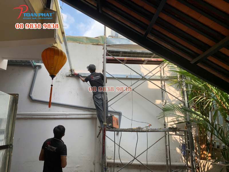 DỰ ÁN BẾP CÔNG NGHIỆP CÔNG TY TNHH CÀ PHÊ OUTSPAN VIỆT NAM 9 Thi công và lắp đặt đúng chuẩn