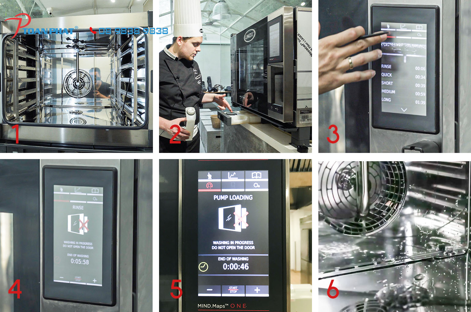  Hướng dẫn vệ sinh & quy tắc vận hành lò nướng đa năng Unox Cheftop mind.maps