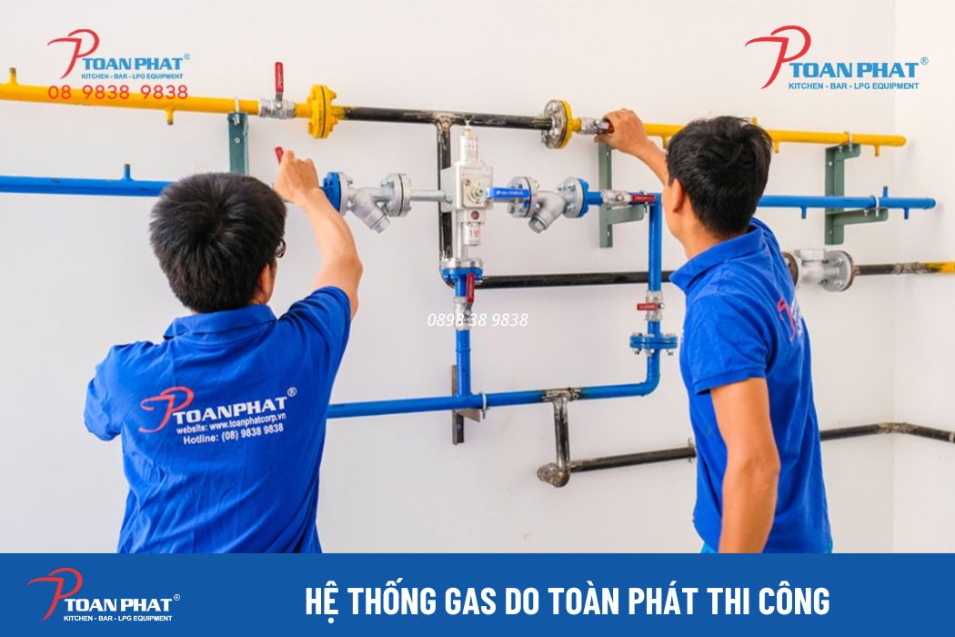 Hệ thống gas trung tâm tòa nhà, siêu thị 3 Toàn Phát thi công hệ thống gas