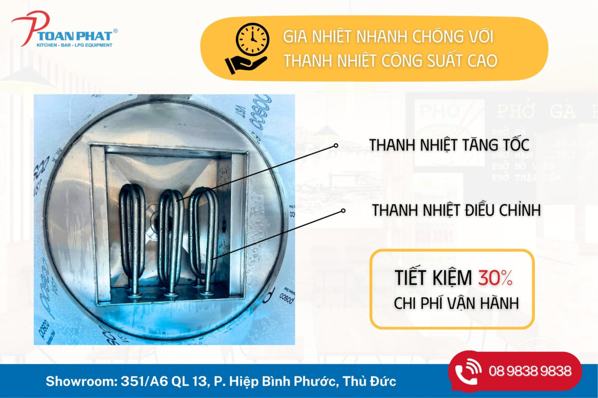 Cấu tạo nồi nấu phở điện Toàn Phát