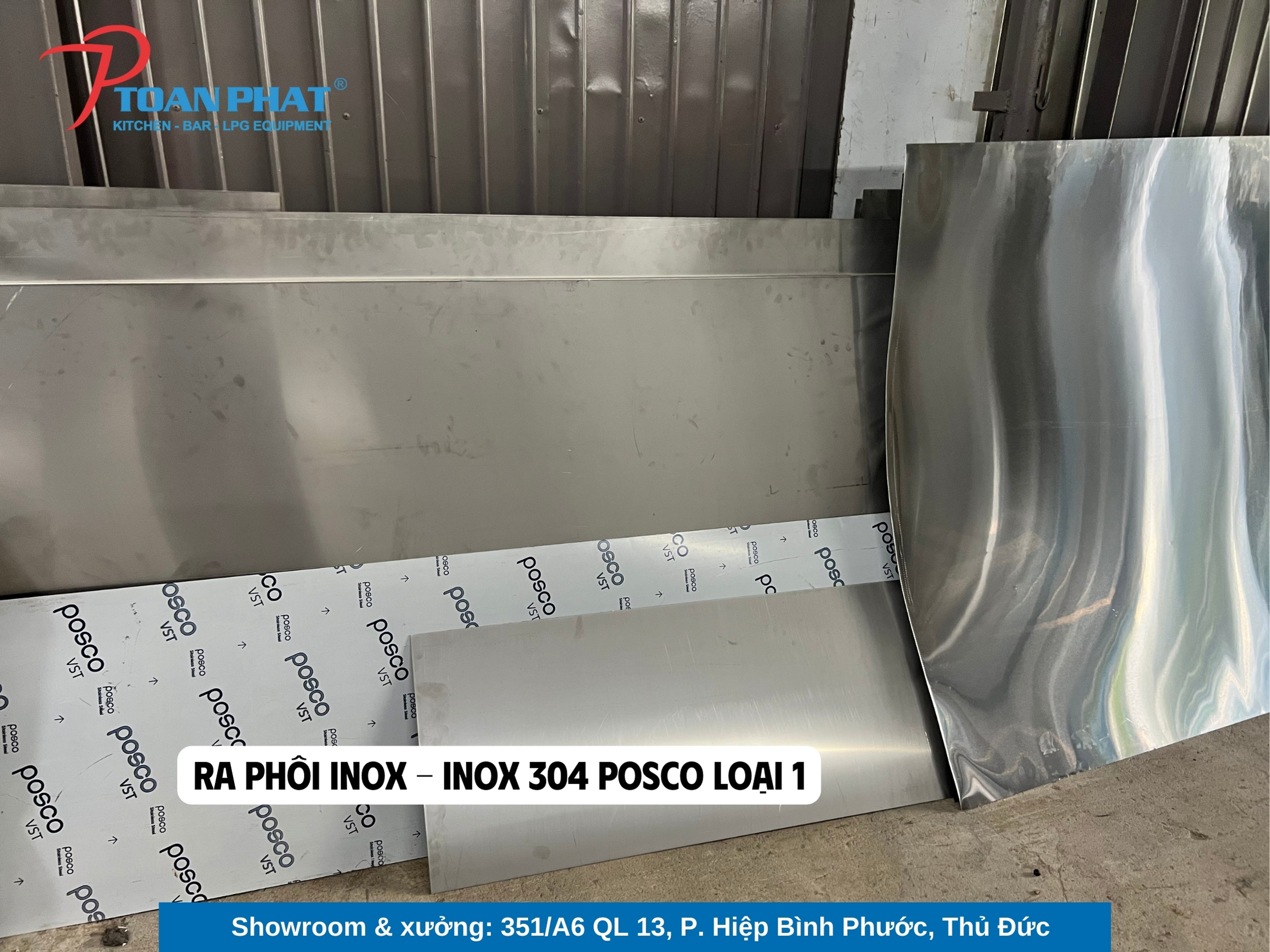 Nên mua dụng cụ bếp công nghiệp bằng inox 304 hay 201 hơn? 6 Tấm Inox Posco tại Xưởng inox Toàn Phát