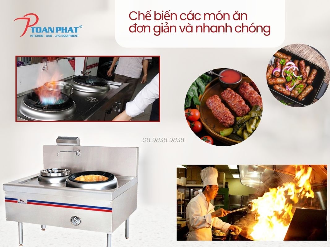 Bếp Á 1 họng có quạt thổi 7 Bếp Á 1 họng có quạt thổi với công suất mạnh mẽ giúp nấu nhanh, tiết kiệm thời gian