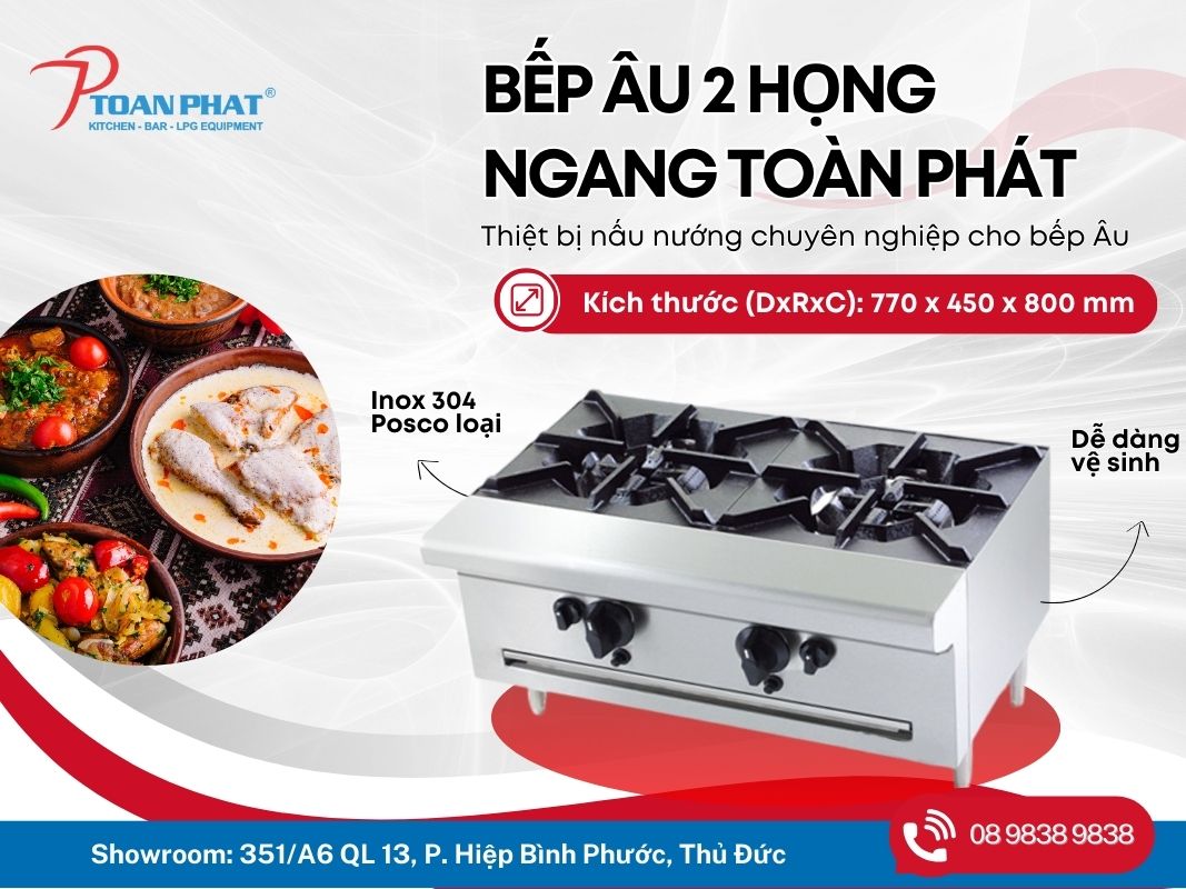Bếp âu 2 họng 2 Giới thiệu chung về bếp Âu 2 họng