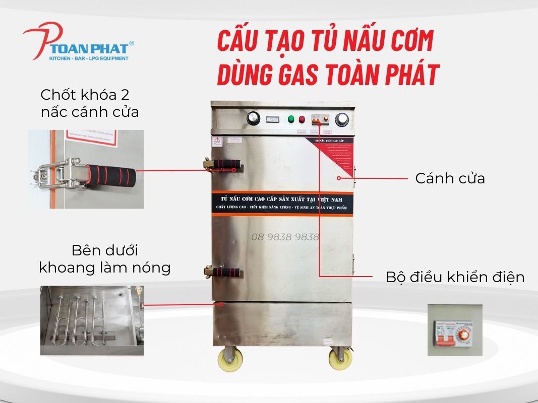 Cấu tạo của tủ hấp công nghiệp