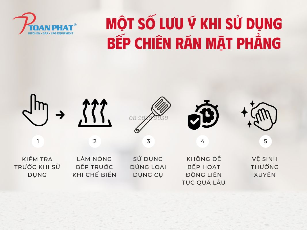 Lưu ý khi sử dụng bếp chiên phẳng